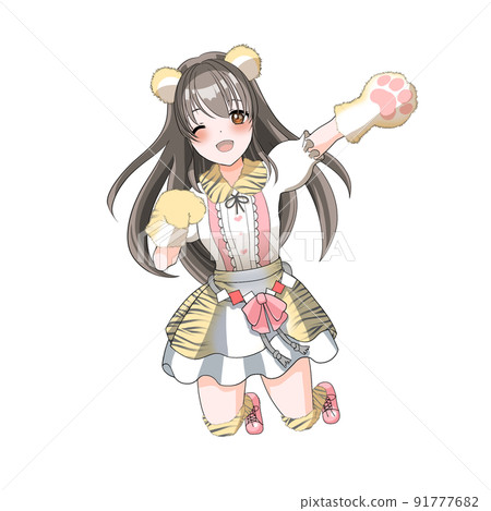 [Natural hair color] Long hair idol in charge of pink for tiger cosplay to celebrate the year of the tiger 91777682