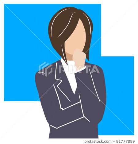 Woman in a pondering suit (with background) Woman in a pondering suit (with background) 91777899