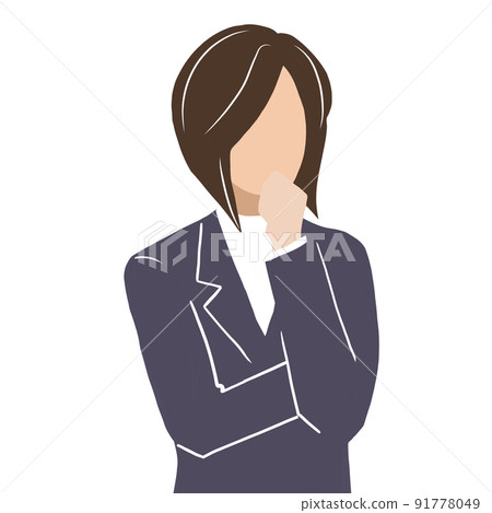 Woman in a pondering suit Woman in a pondering suit 91778049
