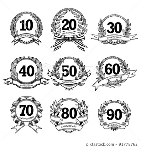 Anniversary Labels Set Anniversary Labels Set 91778762
