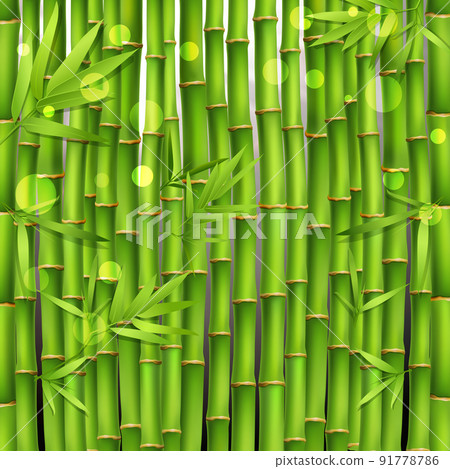 Bamboo Oriental Seamless Pattern 91778786