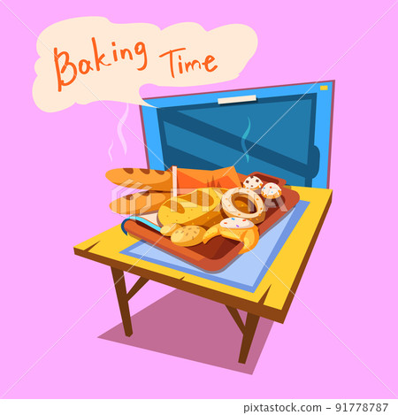 Bakery cartoon illustration 91778787