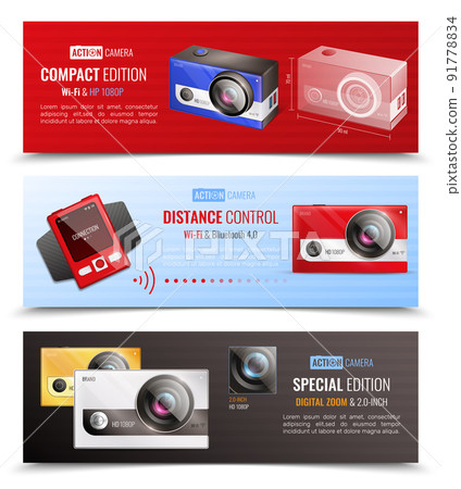 Action Camera Banners Set Action Camera Banners Set 91778834