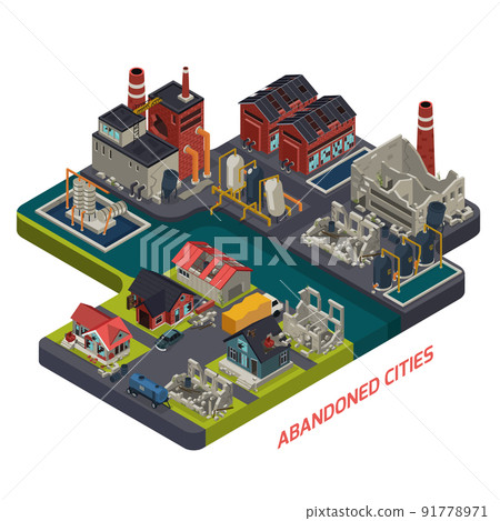 Abandoned Cities Isometric Composition Abandoned Cities Isometric Composition 91778971
