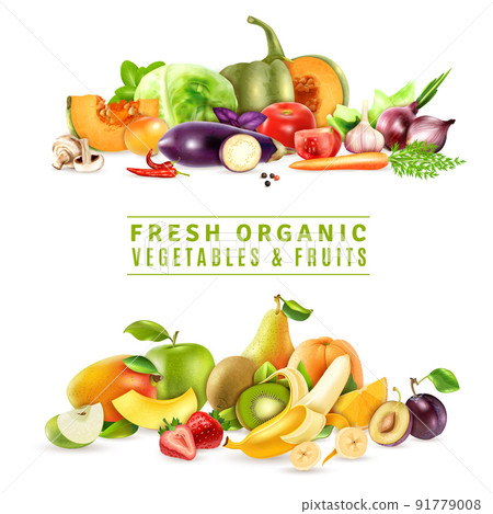 Fresh Vegetables And Fruits Design Concept 91779008