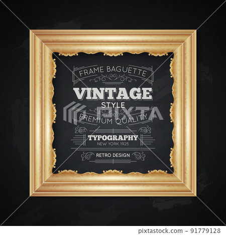 Vintage Frame Typography Illustration 91779128