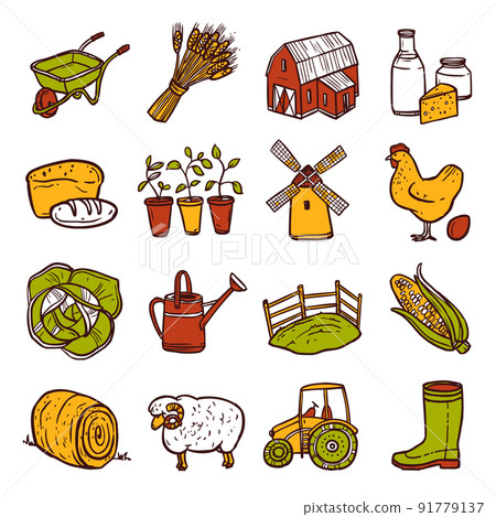 Agriculture Icons Set Agriculture Icons Set 91779137