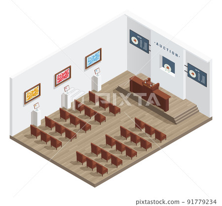 Modern Auction Room Interior 91779234