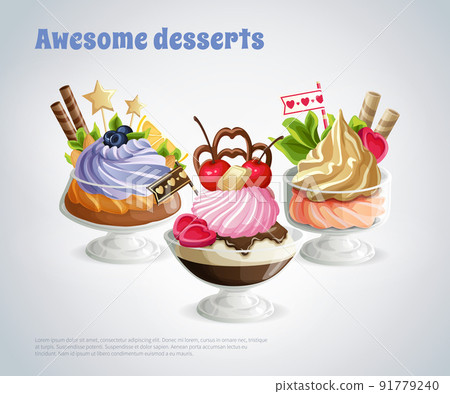 Awesome Desserts Composition 91779240