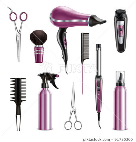 Hairdresser Tools Realistic Set 91780300