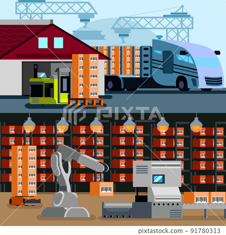 Automated Warehouse Flat Compositions Automated Warehouse Flat Compositions 91780313
