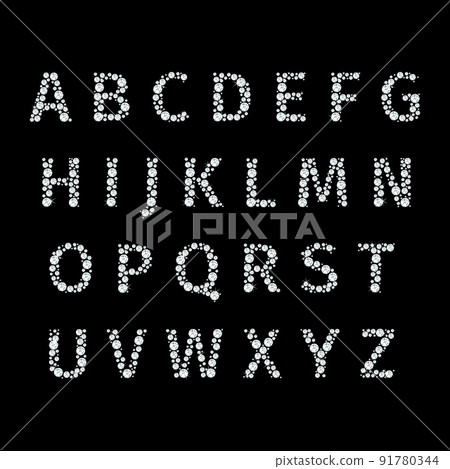 Vector alphabet with diamonds letters 91780344