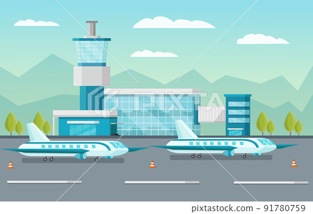 Airport Orthogonal Illustration Airport Orthogonal Illustration 91780759
