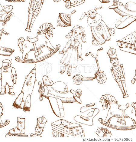 vintage hand drawn toys pattern vintage hand drawn toys pattern 91780865