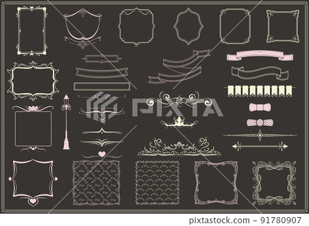 Vintage Empty Decorative Elements Collection 91780907