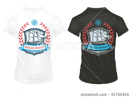 Vintage Colored Marine Heraldic Print Template 91780928