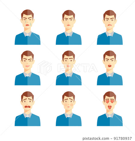 various emotions illustration 91780937