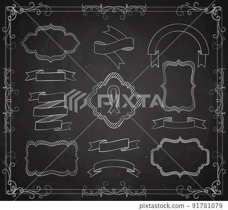 Vector Set of Chalkboard Banners Vector Set of Chalkboard Banners 91781079