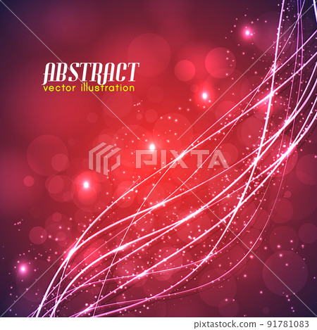 Abstract Red Background With Curved Lines 91781083