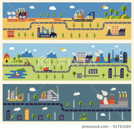 Industrial factories banners Industrial factories banners 91781084