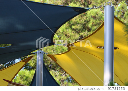 Canopy from the scorching sun on the shores of the Mediterranean Sea in northern Israel Canopy from the scorching sun on the shores of the Mediterranean Sea in northern Israel 91781253