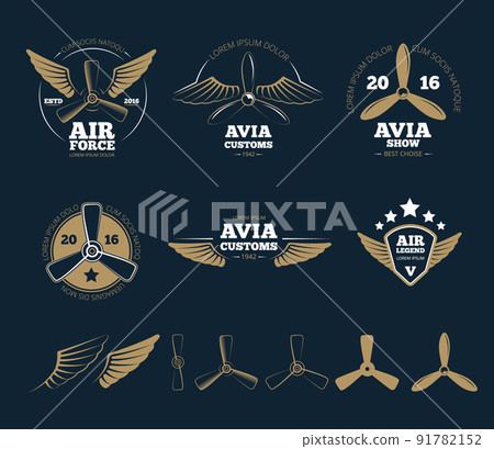 Aircraft design vector elements and logos 91782152