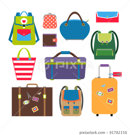 Bags and luggage flat icons 91782158