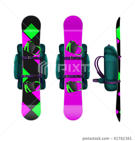 Snowboards with bindings and backpack 91782161