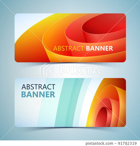 Abstract Paper Horizontal Banners Abstract Paper Horizontal Banners 91782319