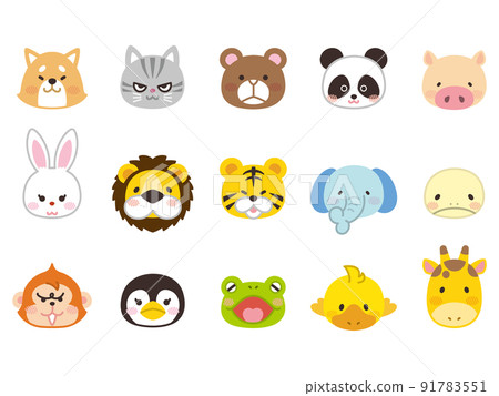 Animal face icon set Mask 91783551