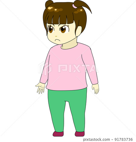 Chibi character illustration (female, sideways) Chibi character illustration (female, sideways) 91783736