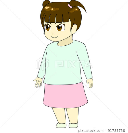 Chibi character illustration (female, sideways) Chibi character illustration (female, sideways) 91783738
