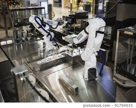 Robotic Barista Technology for Cafe business Bangkok, Thailand - May 5, 2022 91784033