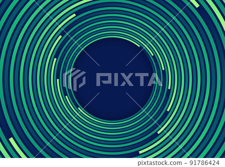 Abstract green circles spiral vortex lines pattern on blue background Abstract green circles spiral vortex lines pattern on blue background 91786424