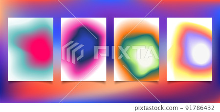 Set of covers print template modern design colorful fluid or liquid gradient shapes background Set of covers print template modern design colorful fluid or liquid gradient shapes background 91786432