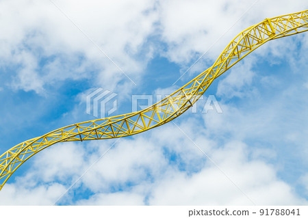 Empty ride roller coaster in amusement park. 91788041
