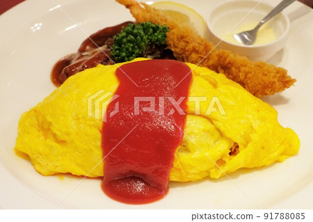 Omelet rice with ketchup Omelet rice with ketchup 91788085
