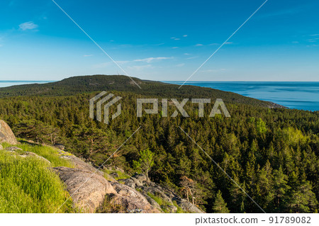 Russia. June 7, 2022. A picturesque landscape on the island of Gogland in the Gulf of Finland. 91789082