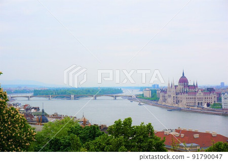 Budapest cityscape from the hill of the royal palace 91790047