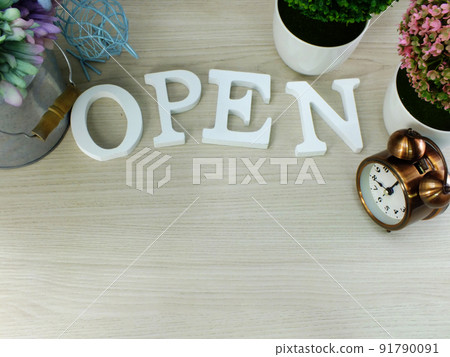 open wooden letter alphabet on wooden background open wooden letter alphabet on wooden background 91790091