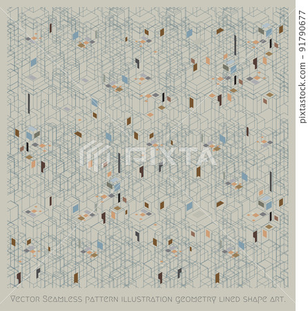 Vector Seamless pattern illustration geometry lined shape art Vector Seamless pattern illustration geometry lined shape art 91790677