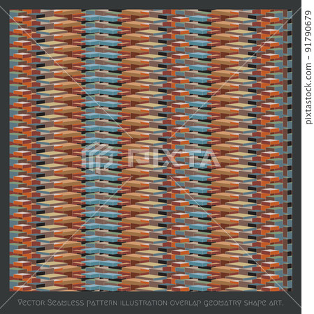 Vector Seamless pattern illustration Square lined shape art Vector Seamless pattern illustration Square lined shape art 91790679