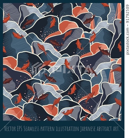 Seamless pattern illustration japanese style art. 91792589