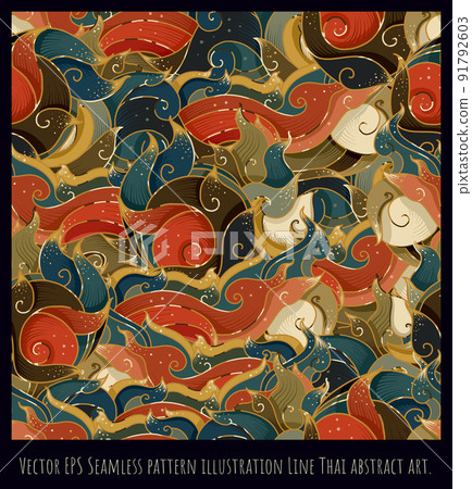 Seamless pattern illustration Thai art. 91792603