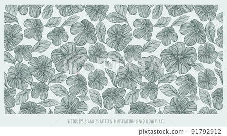 Seamless pattern overlapping illustration blooming Flowers art. Seamless pattern overlapping illustration blooming Flowers art. 91792912