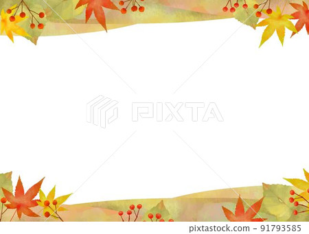 Fashionable Scandinavian vector frame white background illustration material of autumn leaves Fashionable Scandinavian vector frame white background illustration material of autumn leaves 91793585