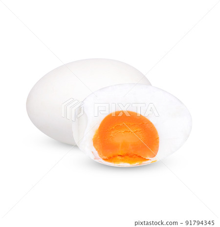 Salted egg isolated on white background 91794345
