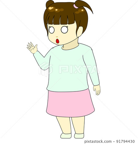 Chibi character illustration (female, sideways) 91794430