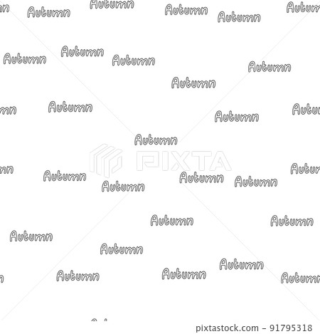Autumn lettering vector pattern. Hand drawing phrase. Decor menu or sale slogan 91795318