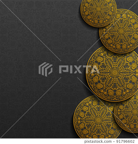 Background with vintage floral ornament. Vector illustration. Background with vintage floral ornament. Vector illustration. 91796602